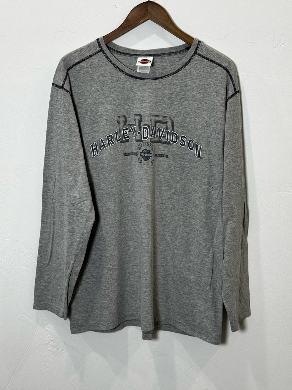 Harley Davidson Motorcycles Y2K VTG 2005 Long Sleeve Tee Stockton CA Size XL